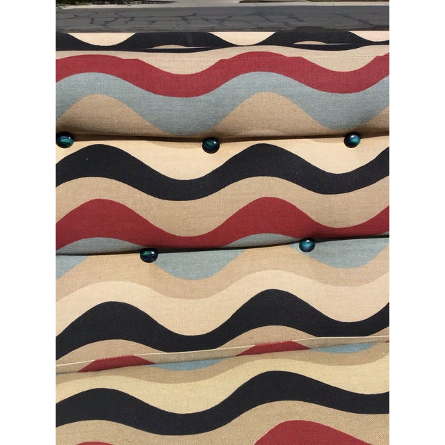 Raspberry Red Mid-Century Modern Reupholstered Vintage Sofa, Circa 1950s For Sale - Image 8 of 12