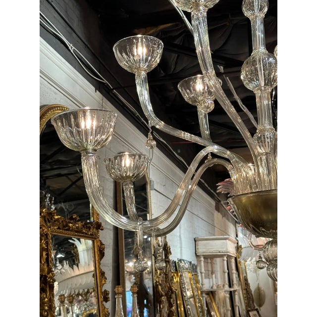 Early 21st Century Large Scale Modern Murano Glass 2 Tier Chandelier For Sale - Image 5 of 9