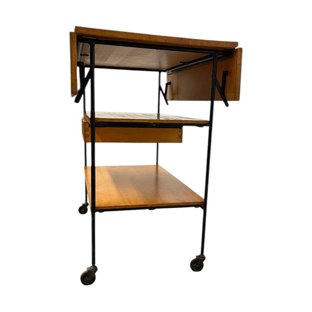 Vintage Paul McCobb Planner Group Drop-Leaf Rolling Cart for Winchendon Furniture For Sale - Image 9 of 13