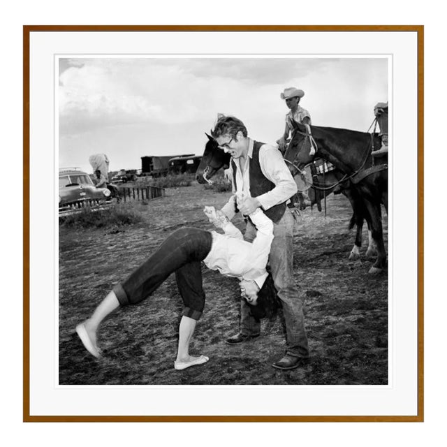 Elizabeth Taylor Flipping With James Dean Brown Framed Archival Pigment Print - 40 X 30" For Sale