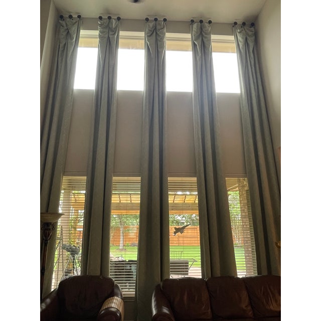 Two-Story Dramatic Floor-to-Ceiling Embroidered Drapery Panels For Sale - Image 4 of 5