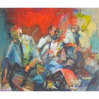 2004, Trio of Seated Men, Figurative Abstract, Iris Giclee, Artist Randy Moberg For Sale