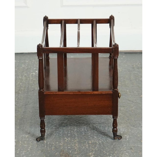 Vintage Mahogany Newspaper Rack with Brass Handles For Sale - Image 10 of 13