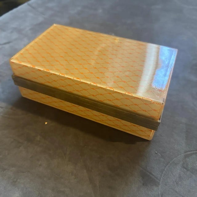 Brass 1970s Mid-Century Modern Plexiglass and Brass Italian Luxury Box by Cavinato For Sale - Image 8 of 10