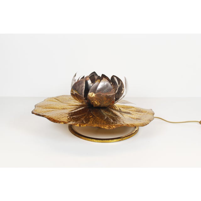 Vintage Waterlily Table Lamp by Tommaso Barbi for Bottega Gadda, Italy, 1960s For Sale - Image 3 of 10