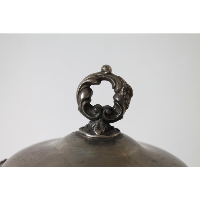 Silver Antique Victorian Quadruple-Plate Footed Lidded Sugar Bowl For Sale - Image 8 of 12