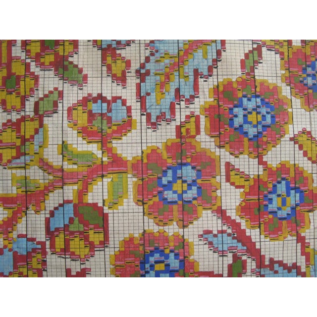 Antique Textile Design Gouache on Paper For Sale - Image 4 of 10