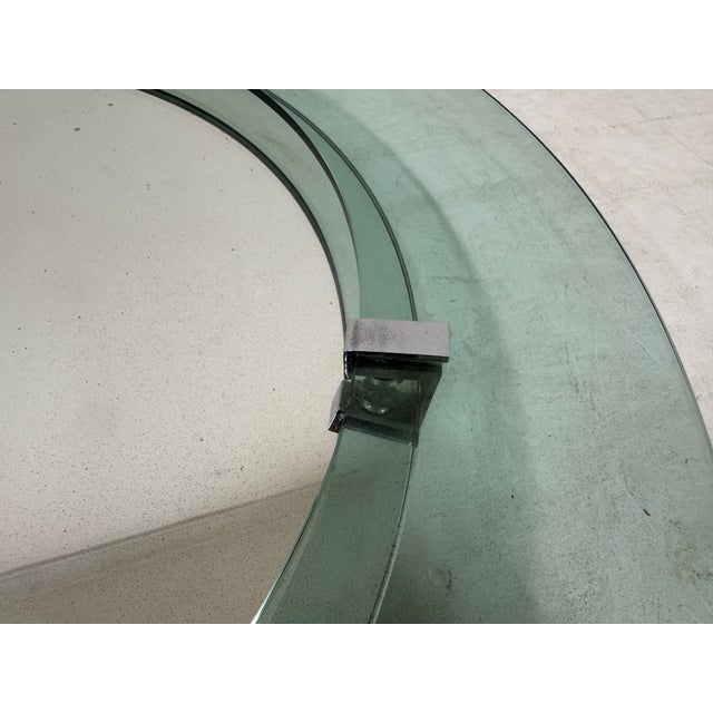 Glass Italian Blue Glass Wall Mirror by Veca, 1970s For Sale - Image 7 of 11