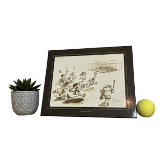 Gary Patterson “Open Court” Tennis Plaque Wall Art, Framed For Sale