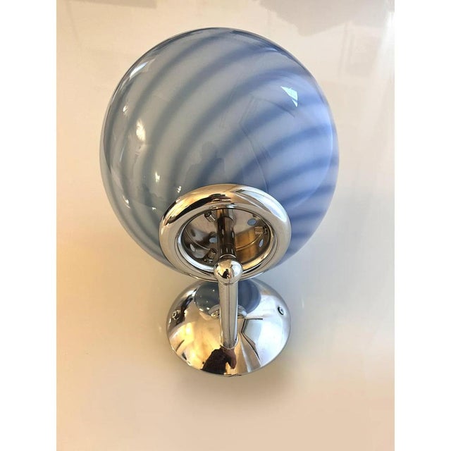 Glass Blue Swirl Rods Murano Glass Wall Sconces by Simoeng, Set of 2 For Sale - Image 7 of 9