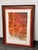 Design Plus Gallery presents a Custom Framed Abstract Mixed Media Artwork. In a vivid orange palette with gestural line...