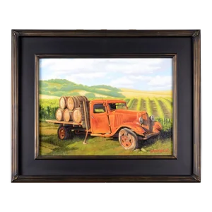 Keith Batcheller "Flat Tire" Oil Painting on Canvas