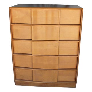 Heywood Wakefield Sculptura 5 Drawer Chest – Champagne Finish – Mid Century Modern For Sale