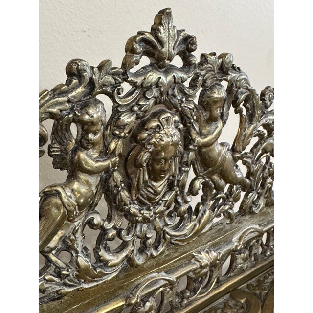 Late 19th Century Antique Cast Brass Double Inkwell With Letter Holder – Ornate Baroque French Louis XIV Style, 10+ LBS For Sale - Image 5 of 13