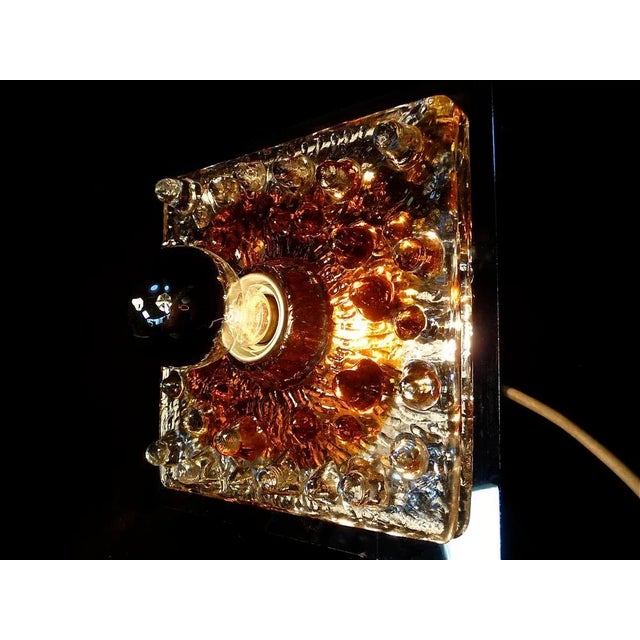 Metal Vintage Colored Glass Lamp by Mazzega For Sale - Image 7 of 8