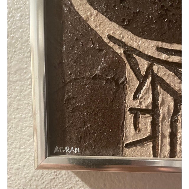 1970s Mid-Century Abstract Painting by Regina Agran, Signed, 9.25” X 7.25” For Sale - Image 5 of 7