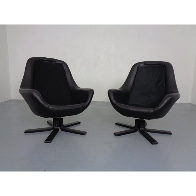 Leather Swivel Chair by H. W. Klein for Bramin, Denmark, 1970s For Sale - Image 11 of 13