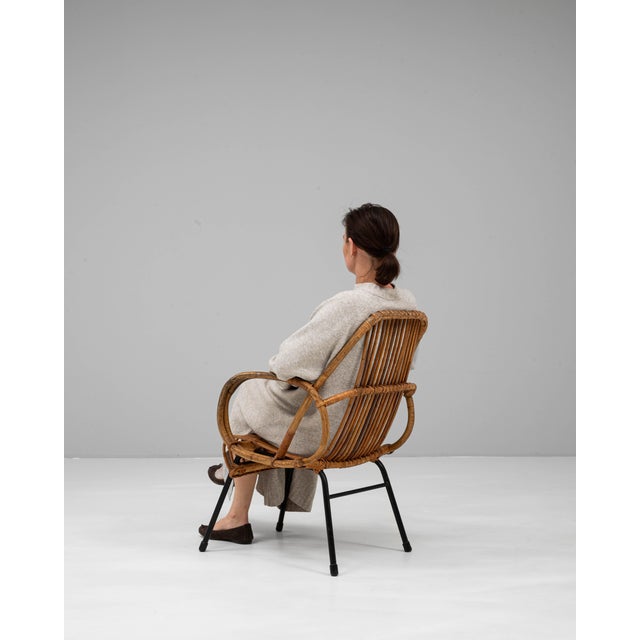 Early 20th Century Early 20th Century French Bamboo Armchair With Metal Frame For Sale - Image 5 of 18