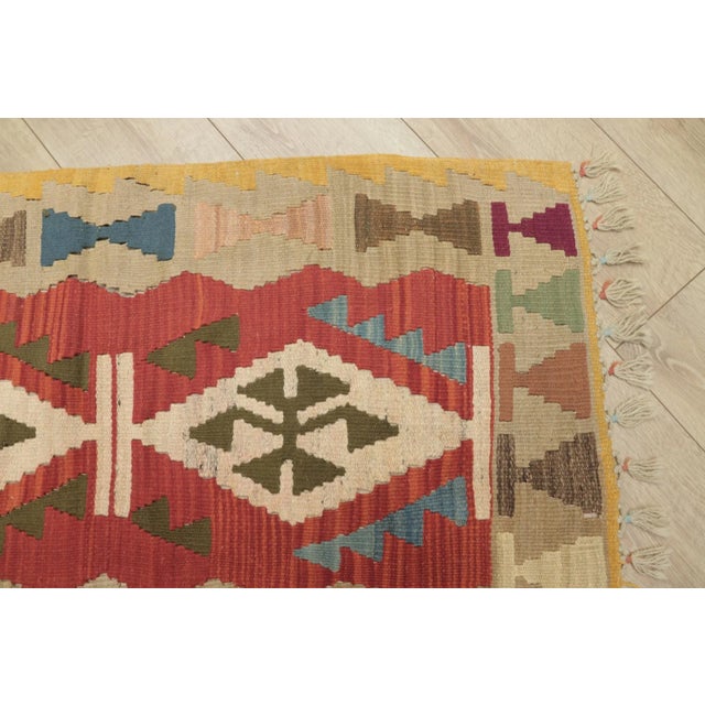 1990s Rustic Beige Hand Knotted Kilim For Sale - Image 10 of 13