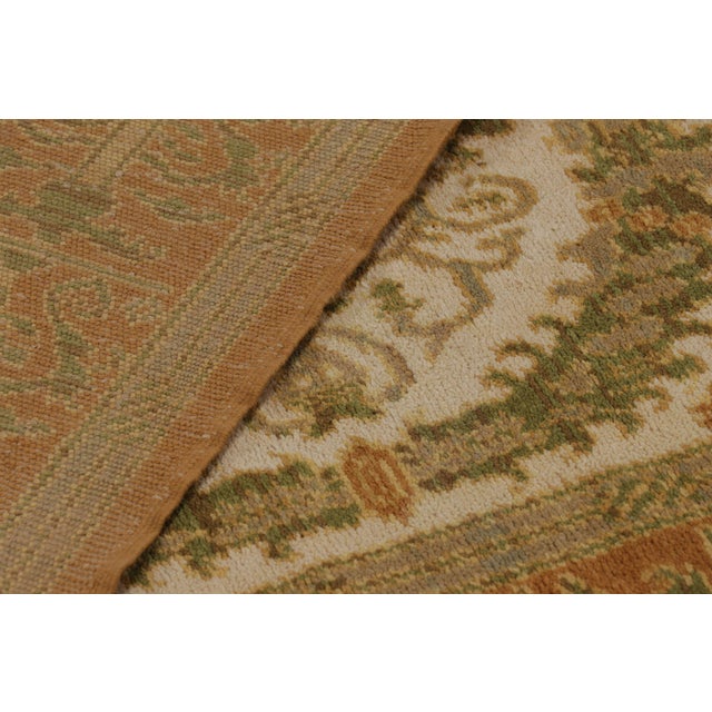 Beige Antique Spanish Rug in Green and Beige With Medallion Pattern | Rug & Kilim For Sale - Image 8 of 8