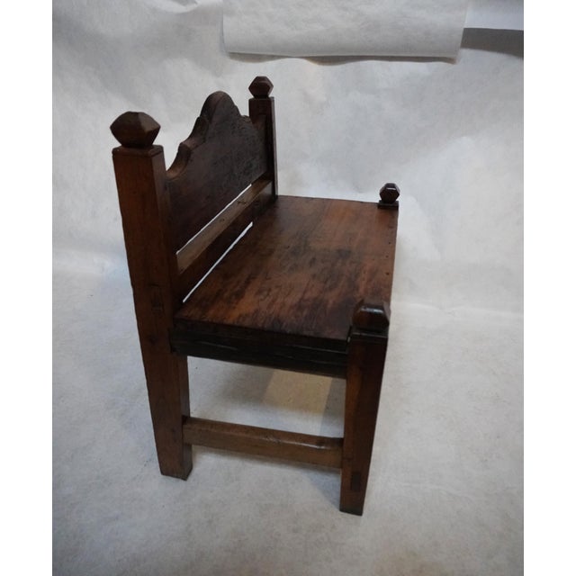 Antique Walnut Bench Seat With Back Rest For Sale In Los Angeles - Image 6 of 13