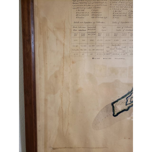 Large Vintage 1794 Danish Hand Colored Map of St. Croix For Sale - Image 10 of 13