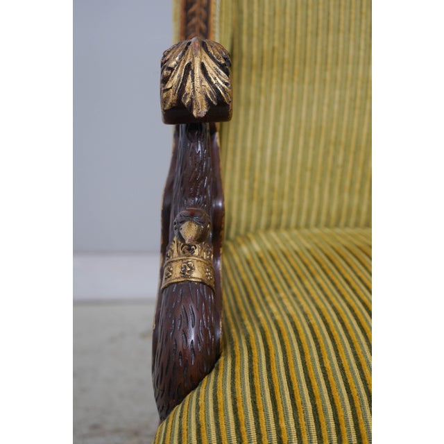 Egyptian Style Gilt Carved Hall Chair W. Swans For Sale - Image 13 of 18