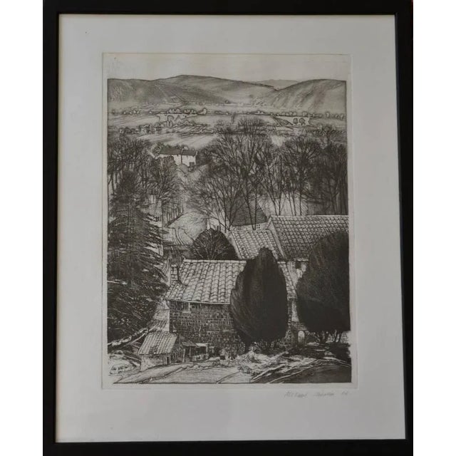 Etching from the studio of this acclaimed British Watercolorist. Good condition. Image 15.5" x 11.5" English artist...