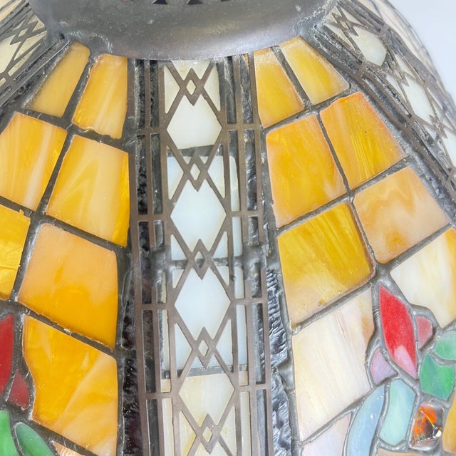 Tiffany Stained Glass Pendant Light, 1960s For Sale - Image 14 of 16