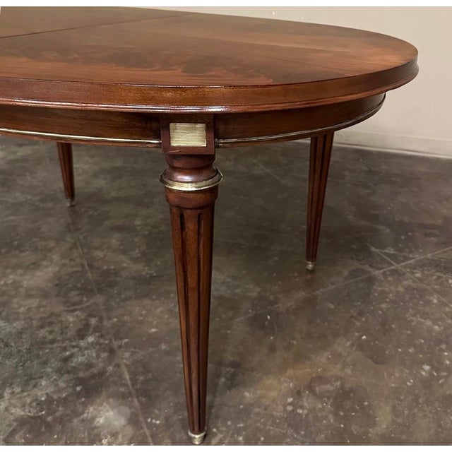 Antique French Louis XVI Mahogany Oval Dining Table For Sale - Image 16 of 17