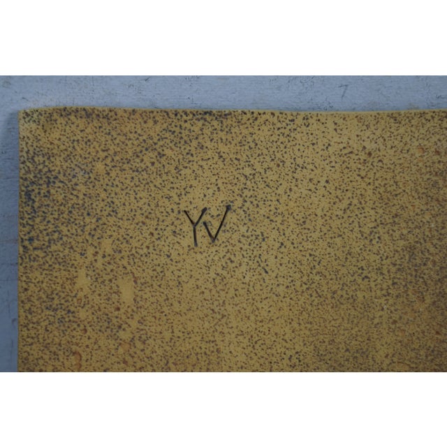 Yelyn Vivoni Modern Ceramic Square Tray Centerpiece Dish Tile 10" For Sale - Image 9 of 9