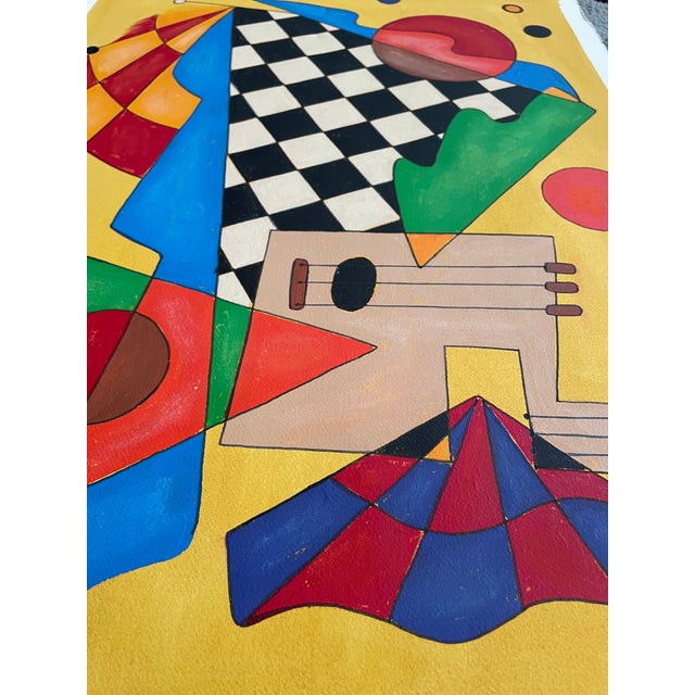 Geometric Abstraction Watercolor For Sale In San Francisco - Image 6 of 8