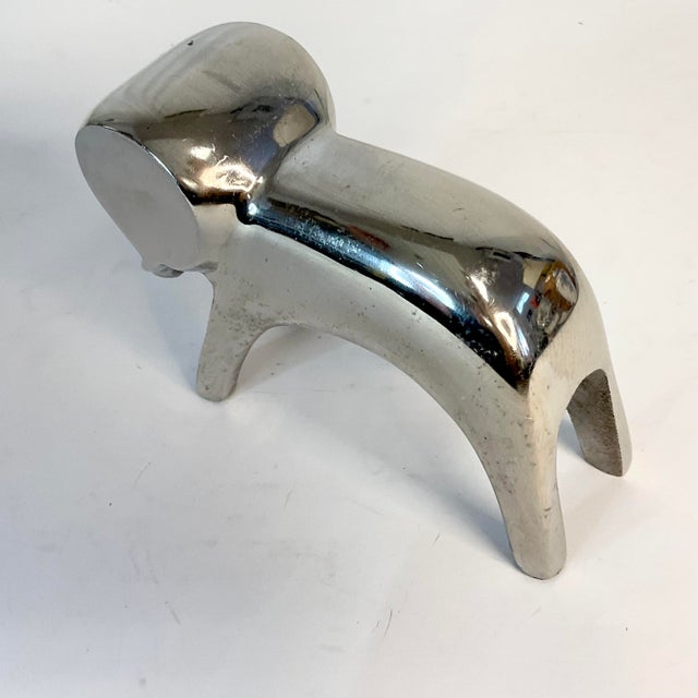 Metal 1980s Vintage Danish Boho Chic Abstract Dansk Metal Elephant Sculpture For Sale - Image 7 of 7