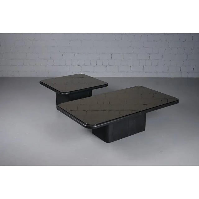 Coffee Table with Mirror Glass & Leather from De Sede, 1980s For Sale - Image 10 of 11