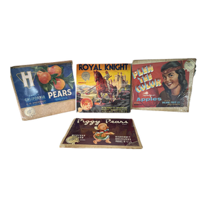 Lot of Four Vintage 1900-1950 Original Fruit Crate Labels• Not Reproductions