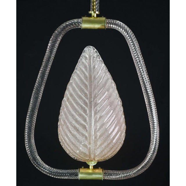 1950s Pink and Trasparent Murano Glass Chandelier by Barovier E Toso - Set of 2 For Sale - Image 17 of 18