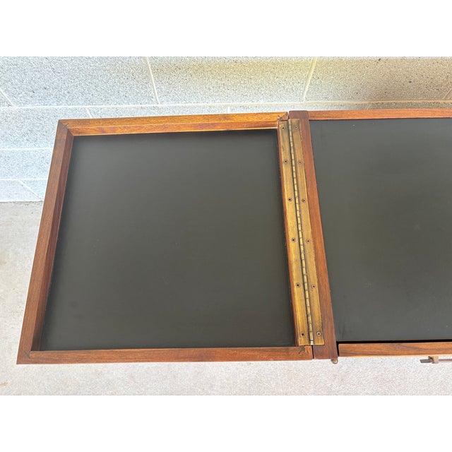 Jack Cartwright for Founders Mid Century Modern Walnut & Cain Door Bar Cart For Sale - Image 9 of 16