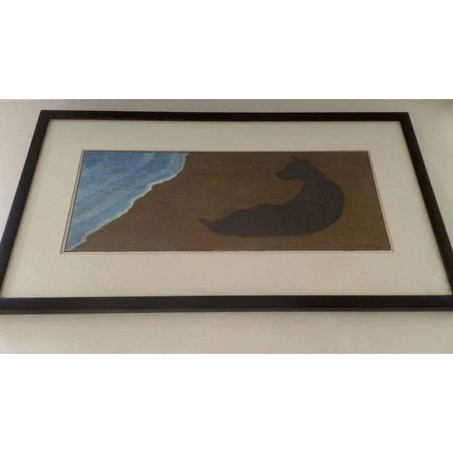 Paint 1998 "Dog by the Water" Painting by Andrew Woodward, Framed For Sale - Image 7 of 10