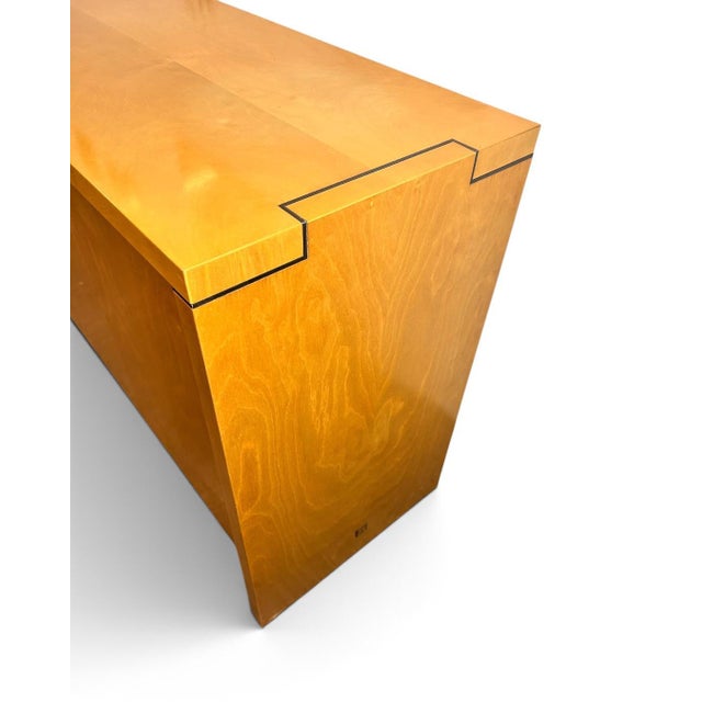Birch Wood and Brass Sideboard by Pierre Balmain, 1980 For Sale - Image 11 of 18