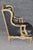 Maison Jansen Genuine Leather Gilt and Paint Decorated Grand Scale Bergere Chair For Sale In Philadelphia - Image 6 of 15