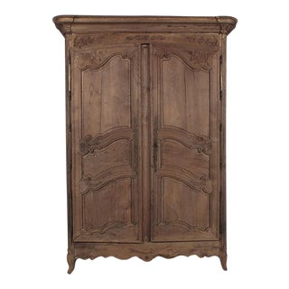 French 19th Century Louis XV-Style Bleached Two Door Armoire For Sale