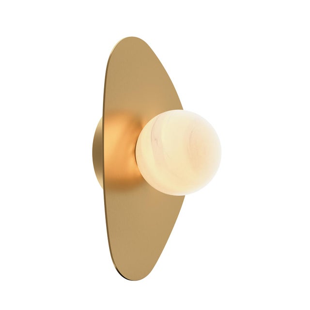 Rhoads Triangular Sconce, Natural Brass For Sale - Image 9 of 9