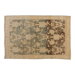 1940s Vintage Persian Bijar Oversized Leaf & Lantern Wool Rug For Sale