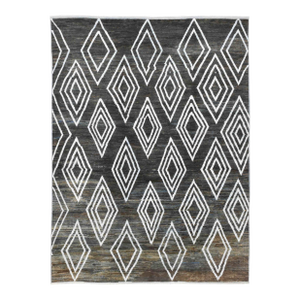 Blue & Brown Modern Wool Rug