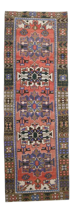 Vintage Turkish Oushak Handmade Wool Runner