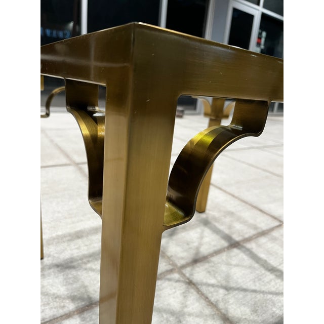 Mastercraft Mastercraft Chinese Chippendale Brass End Table With Fretwork For Sale - Image 4 of 12