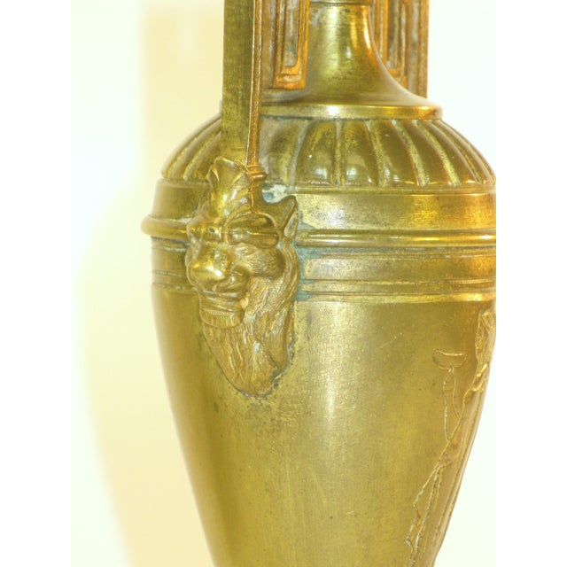 Antique Bronze Candelabras Neoclassical French Urn Grand Tour, Greek Kye 5-Light Candlesticks For Sale - Image 11 of 18