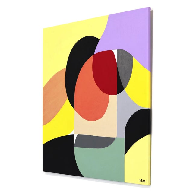 Intesa 2 - Abstract Vibrant Colorful Geometric Art on Canvas Original Artwork by Federico Pinto Schmid For Sale In Los Angeles - Image 6 of 9