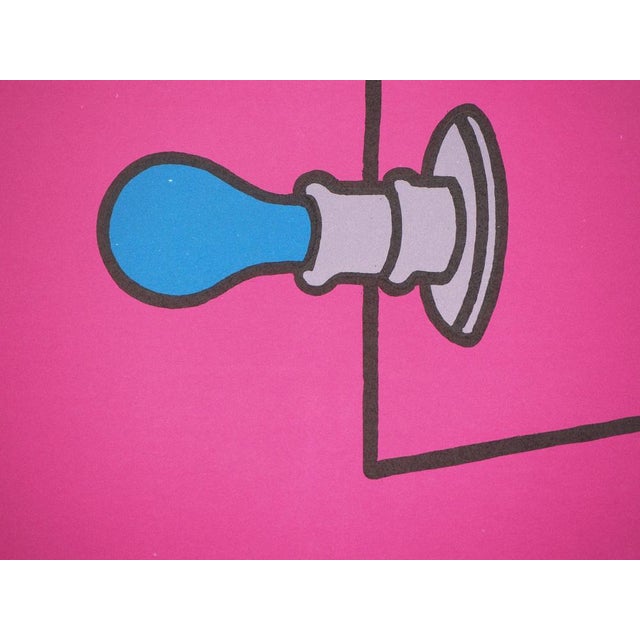 Modern Valerio Adami, Ampoule bleue sur fond mauve, Lithograph For Sale - Image 3 of 5