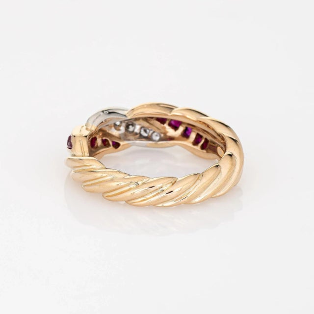 Mid 20th Century Oscar Heyman Ruby Diamond Ring Sz 6 18k Gold Platinum Vintage Fine Jewelry For Sale - Image 5 of 7